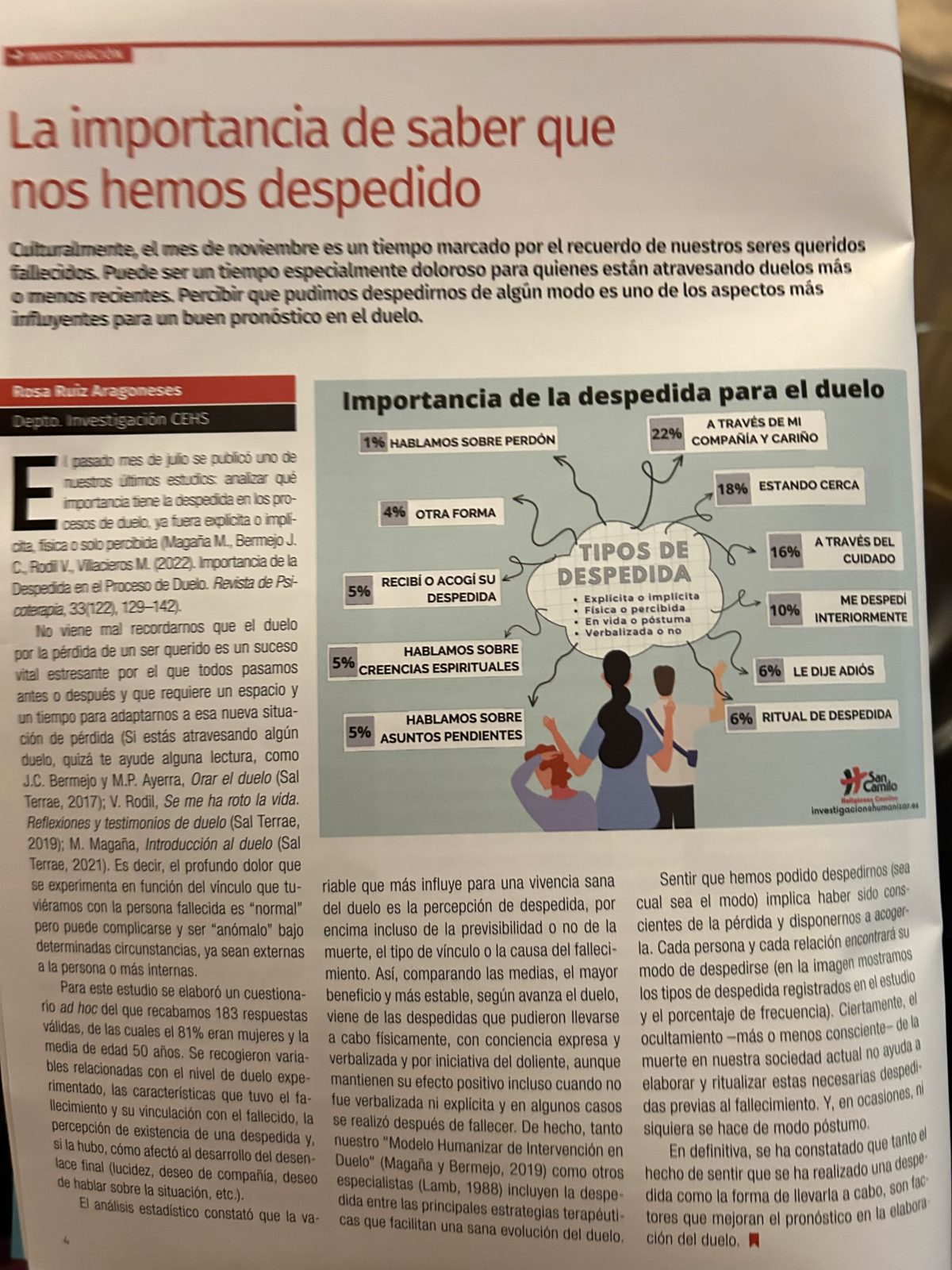 Despedirse previene duelo complicado