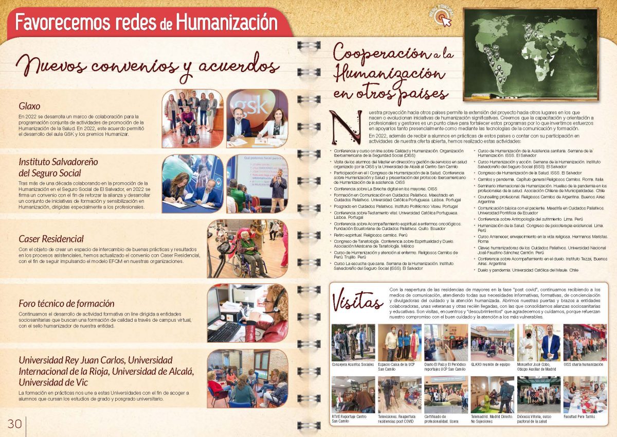 Convenidos, acuerdos, cooperación y visitas.